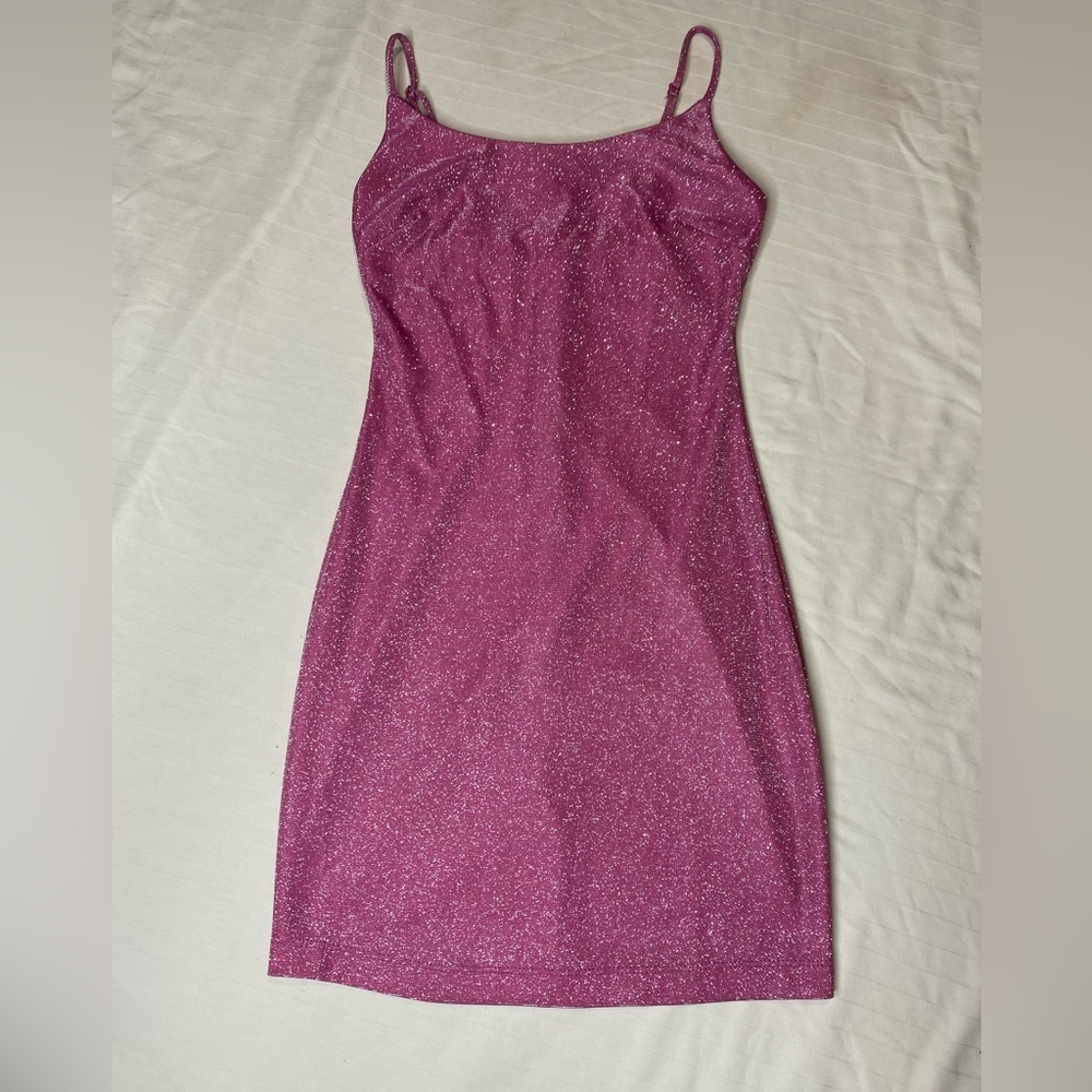 B Darlin Barbie Sparkling Strapless Pink Dress